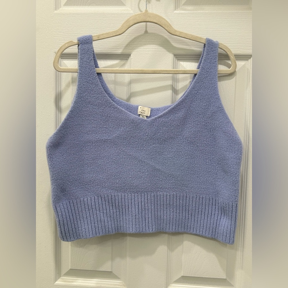Woman’s A New Day Blue Cropped Sleeveless Tank Top Size XL